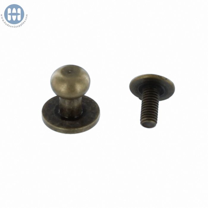 Button spot studs with screw back for leather articles