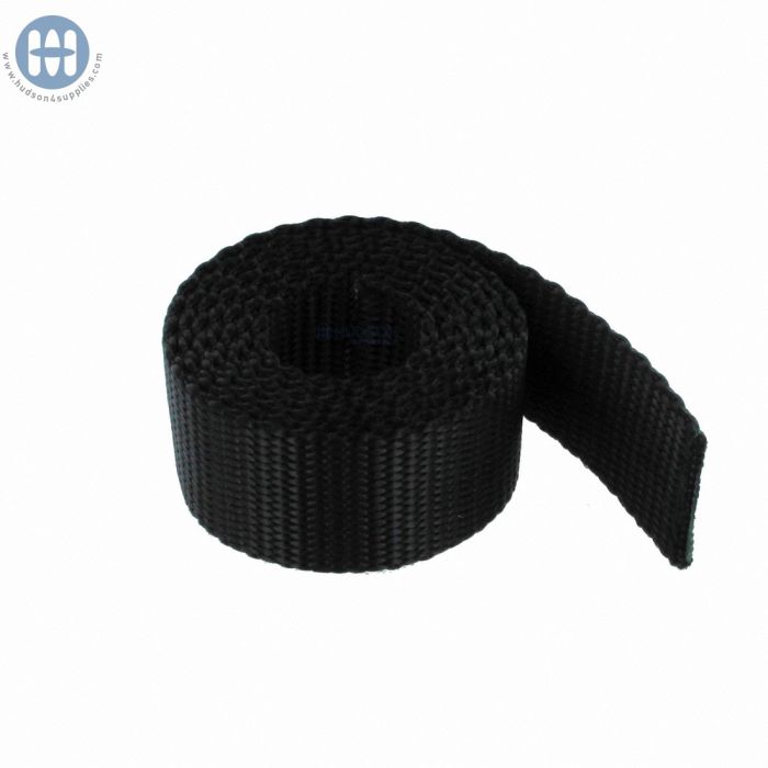 Nylon Webbing Heavy 3/4" (20mm) 401 Black (By the roll)