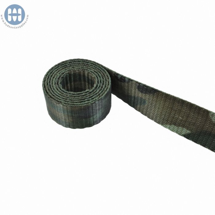 Polyester Webbing Heavy 1" (25mm) Camouflage Pattern (By the roll)