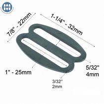 ITW Ajusteur M&eacute;tal Ovale 08090-22 25mm Vert FG