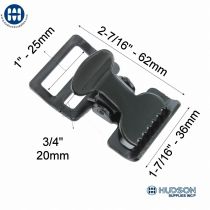 Tourniquet Buckle Black Resin 1" 
