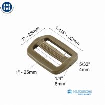 ITW 105-0100 Standard Tri-glide 1" Coyote Brown 