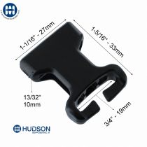 ITW GTSR Barre Fendu Femelle 20mm Noir 810-1085 