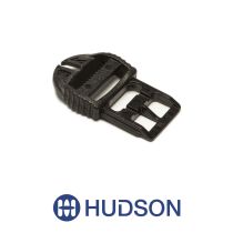 Black ITW Snap Dragon 1" (25mm) Ladderloc Latch on a white background, featuring a blue Hudson logo.