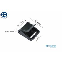 Black ITW Fixlock Cam Buckle 1.0" on a white background, featuring a blue Hudson logo.