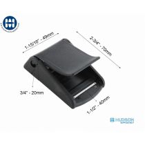 Black ITW Fixlock Cam Buckle 1.5" on a white background, featuring a blue Hudson logo.