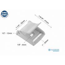 Basic Cam Buckle 1" with Hole White