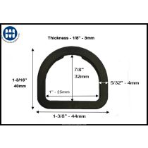 Basic D-Ring 1" Flat Black