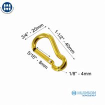 Snap Hook Key Holder Carabiner B-Style 40mm Gold