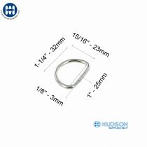 D-RING 1" (25mm) Nickel Plated