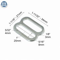 Heavy Duty Zinc  Metal slider for 1" straps - Nickel Plated
