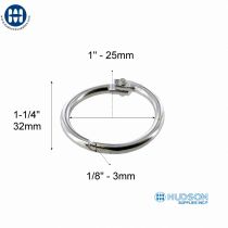 Loose Leaf Rings 1" (25mm) Nickel