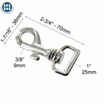 Mousqueton Crochet Rotatif  M116 25mm Plaqu&eacute; Nickel