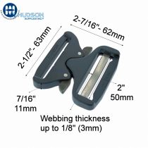 Cobra Interlocking Metal Buckle 2" (50mm) Black XB-KM