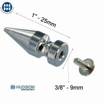 1" Spike Stud Screwback Nickel 