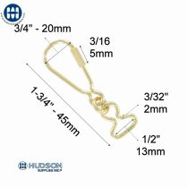 377 Keyring with Screw Closure Light Gold