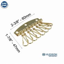 800-8 Key Plate with eight hooks Light Gold