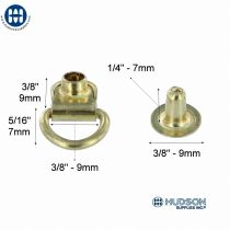 GA16 D Ring Loop with Rivet Plate Brass 