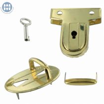 Amiet 2660 Tuck Lock with key Brass