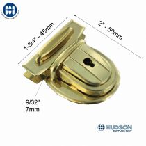 Amiet 2660 Tuck Lock with key Brass
