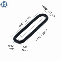 ITW Boucle Oval Soud&eacute; 38mm Emaill&eacute; Noir 01041-20