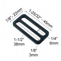 ITW Waterbury 09163-22 Glissi&egrave;re M&eacute;tal 38mm Noir
