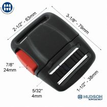 ITW SS 440 SuperStrong Buckle 1-1/2" (40mm) Black