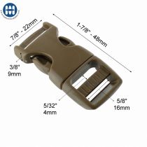 ITW TSR 63 150-3163 Curved Buckle 5/8" Coy Brown