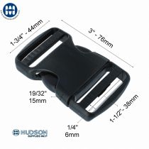 ITW 150-1150 Double Ajusteur TSR 38mm Boucle Noir