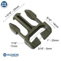 2pc Repair Buckle 1" Fem &amp; Male SB Tan