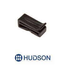 25mm belt keep loop Black color on a white background, featuring the Hudson blue logo.

