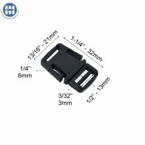 Basic Side Release Buckle 1/2" Black