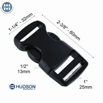 Basic Side Release Buckle 1" Black