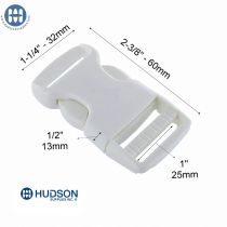 Basic Side Release Buckle 1" White
