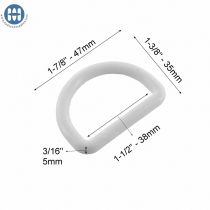 Basic Rounded D-Ring 1-1/2" White