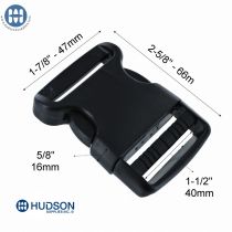Basic Side Release Buckle 1-1/2" Black