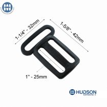 Basic Sternum triglide 1 x 1 Inch Black Front