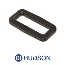 Black Basic Wide Mouth Looploc 1.5" on a white background, featuring a blue Hudson logo.
