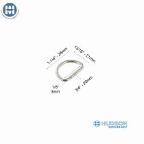 Anneau  en "D" 20mm Plaqu&eacute; Nickel