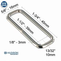 Rectangular Ring 1-1/2" (40mm) Nickel Plated