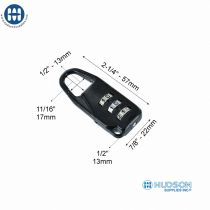 Small Black Resettable Combination Padlock 352 for Luggage