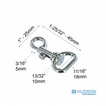Mousqueton Crochet M108-18 Nickel