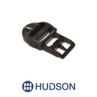 Black ITW Snap Dragon 1" (25mm) Ladderloc Latch on a white background, featuring a blue Hudson logo.