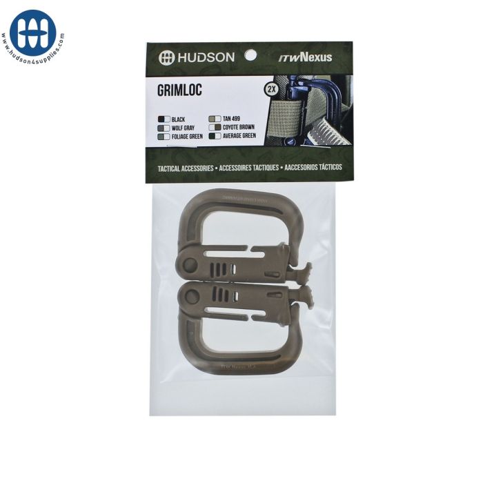 Détail 2x ITW Grimloc Carabiners 110-4100 Brun Coyote