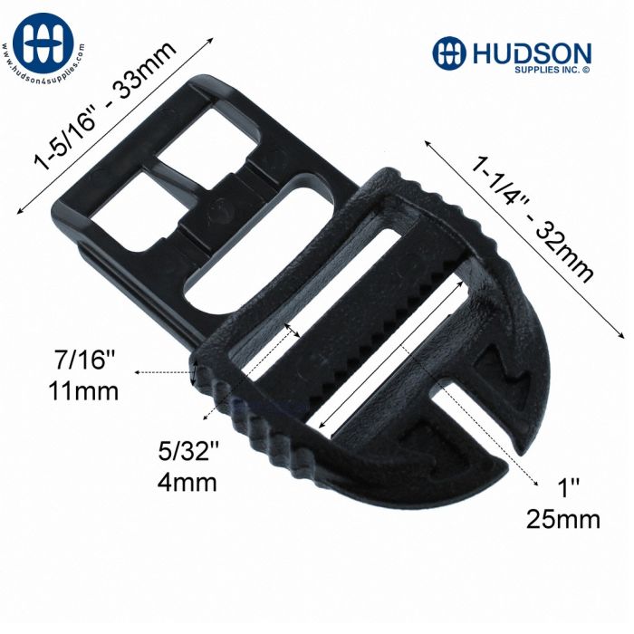 ITW Boucle Snap Dragon Mâle LL 25mm 115-0202 Noir