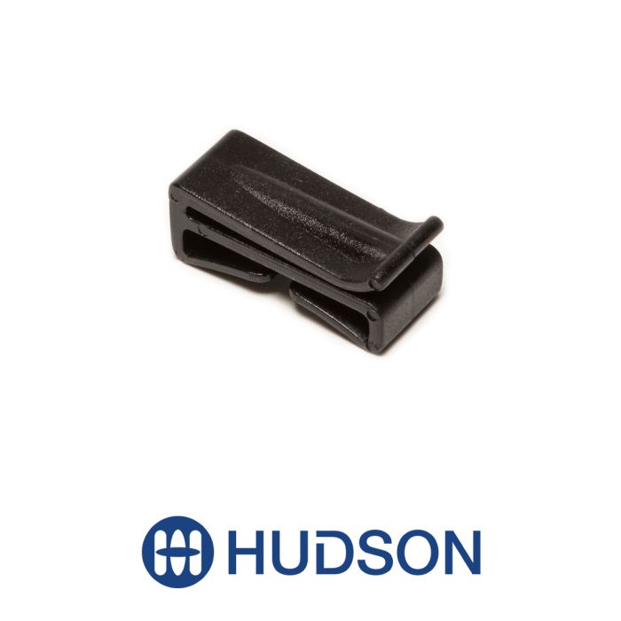25mm belt keep loop Black color on a white background, featuring the Hudson blue logo.
