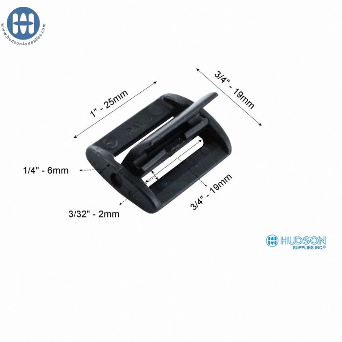 ITW 100-0820 Boucle Came Profile Bas 20mm Noir