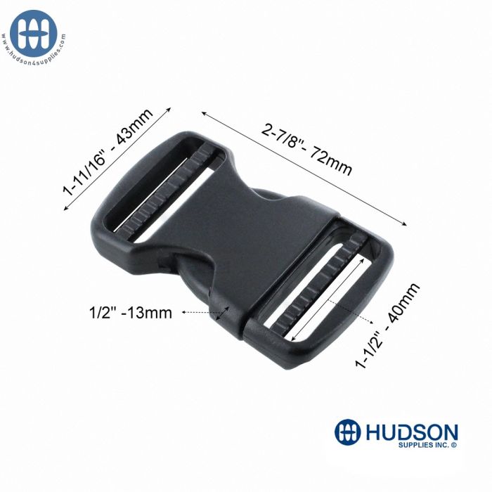 Basic Side Release Buckle 1-1/2" DLL Black
