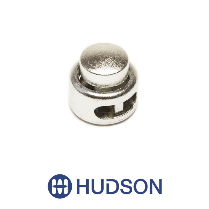 Basic Double Holes Cord Lock Silver (plastic)