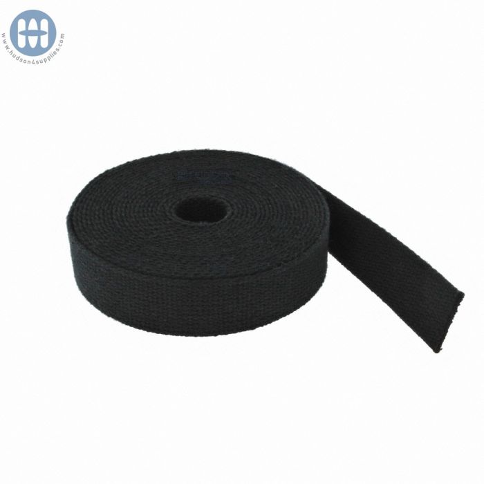 Black colored light cotton webbing by the yard